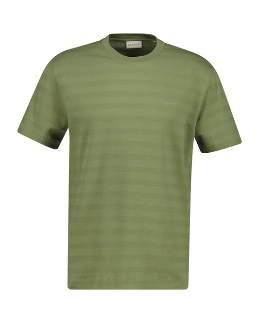 Bawełniany t-shirt męski w paski z okrągłym kołnierzykiem regular fit