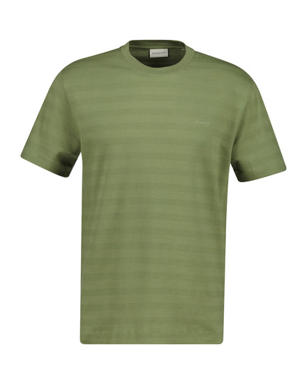 Bawełniany t-shirt męski w paski z okrągłym kołnierzykiem regular fit