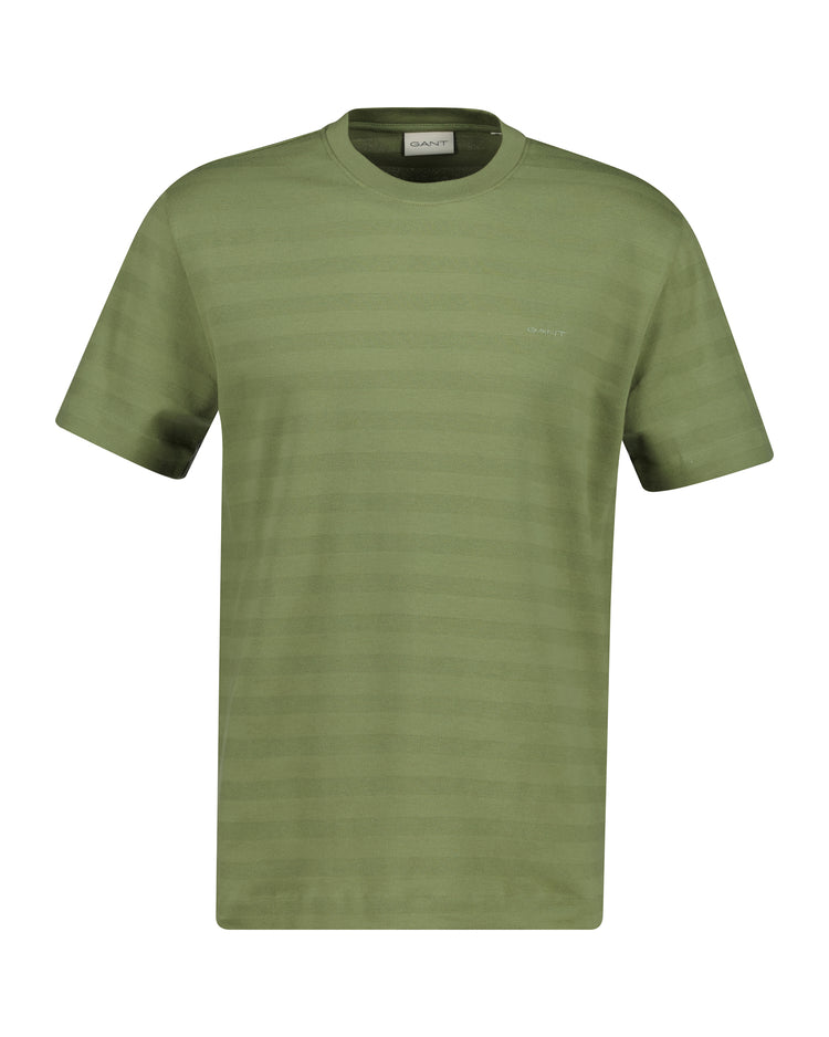 Bawełniany t-shirt męski w paski z okrągłym kołnierzykiem regular fit