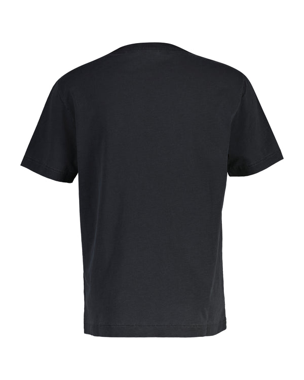 Bawełniany t-shirt męski z okrągłym kołnierzykiem regular fit czarny