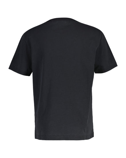 Bawełniany t-shirt męski z okrągłym kołnierzykiem regular fit czarny