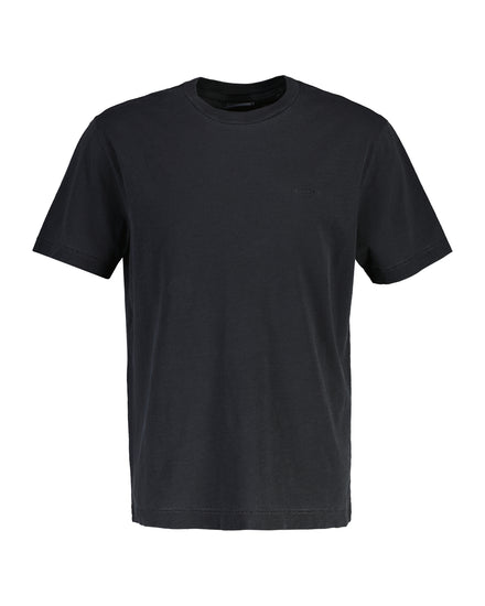 Bawełniany t-shirt męski z okrągłym kołnierzykiem regular fit czarny