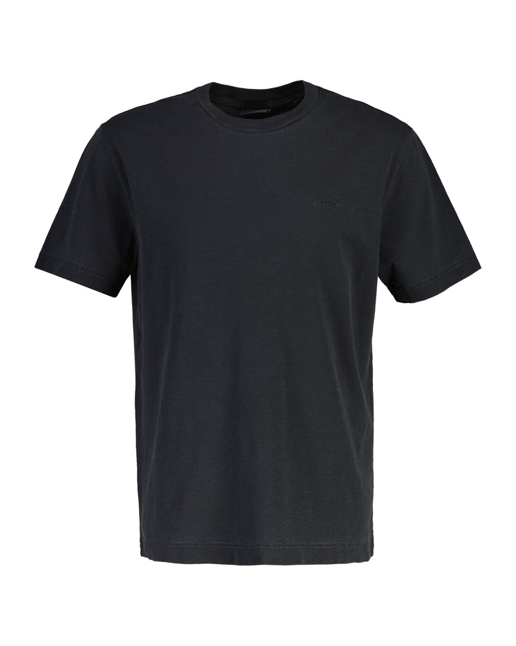 Bawełniany t-shirt męski z okrągłym kołnierzykiem regular fit czarny