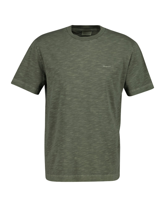 Bawełniana koszulka męska z krótkim rękawem regular fit zielona