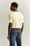 Bawełniany t-shirt męski z okrągłym dekoltem regular fit żółty