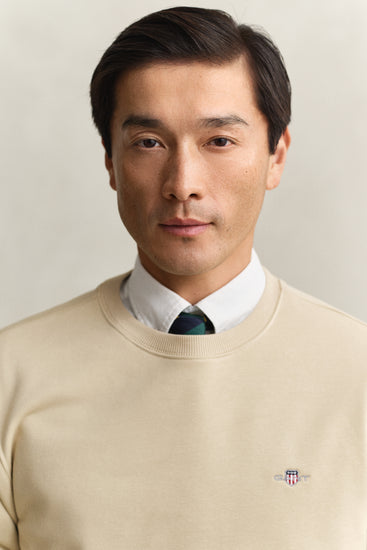 Bluza męska z okrągłym kołnierzykiem i długim rękawem regular fit