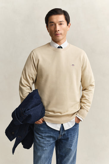 Bluza męska z okrągłym kołnierzykiem i długim rękawem regular fit