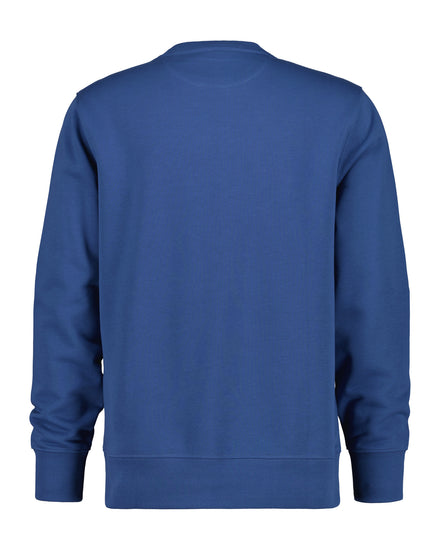 Bluza męska z okrągłym kołnierzykiem regular fit niebieska