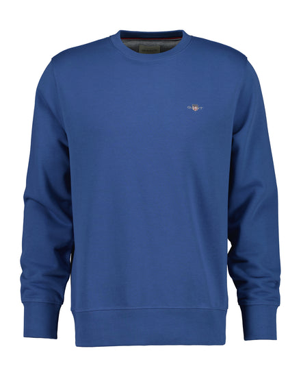 Bluza męska z okrągłym kołnierzykiem regular fit niebieska