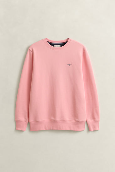 Bluza męska z okrągłym kołnierzykiem regular fit różowa