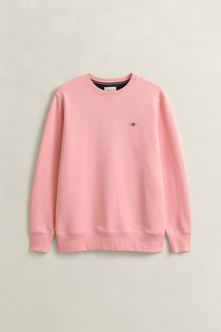 Bluza męska z okrągłym kołnierzykiem regular fit różowa