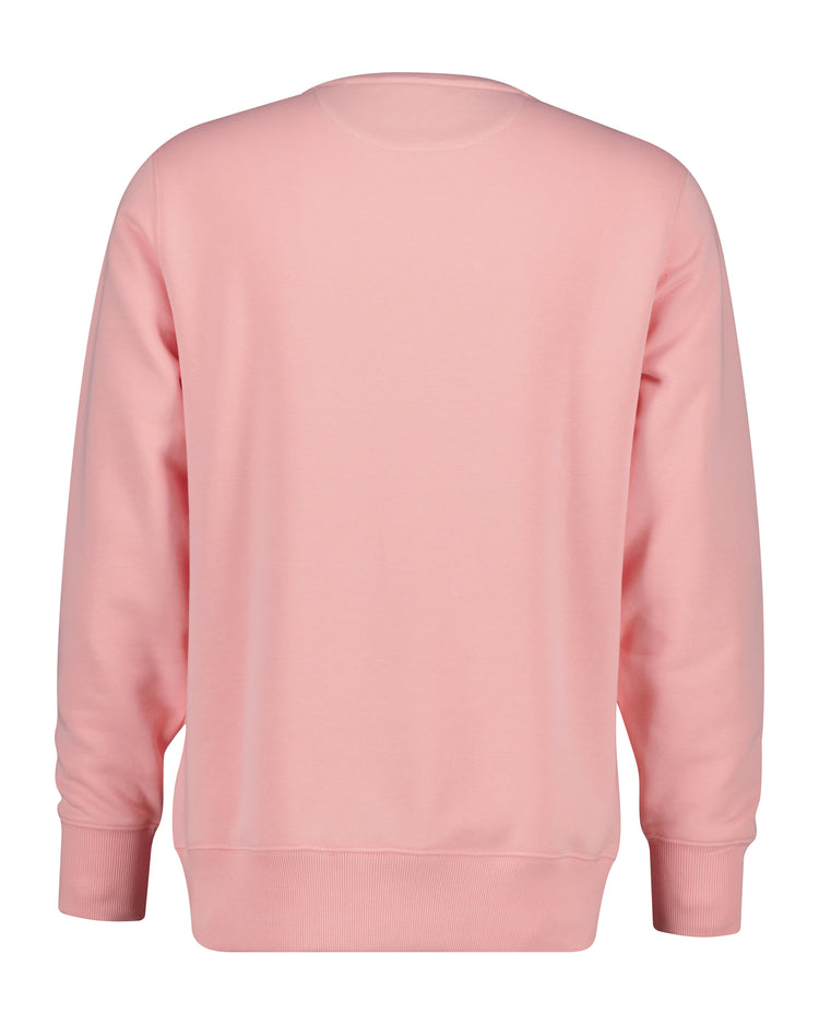 Bluza męska z okrągłym kołnierzykiem regular fit różowa
