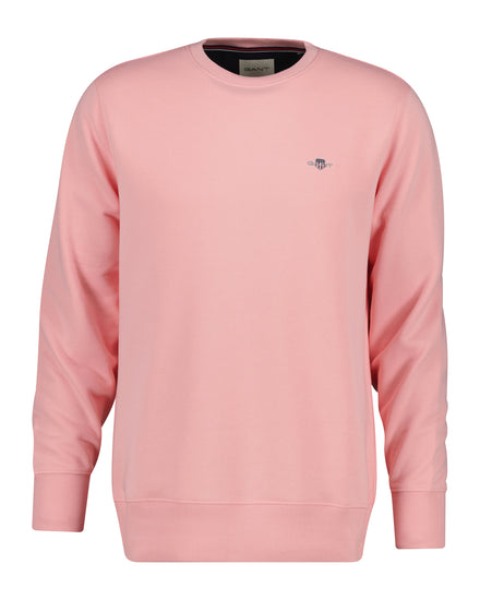 Bluza męska z okrągłym kołnierzykiem regular fit różowa