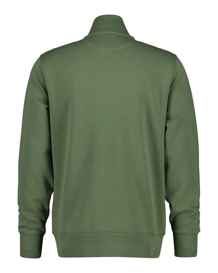 Bluza męska ze stójką z długim rękawem regular fit zielona