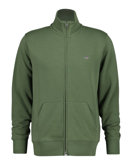 Bluza męska ze stójką z długim rękawem regular fit zielona