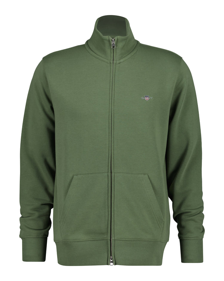 Bluza męska ze stójką z długim rękawem regular fit zielona