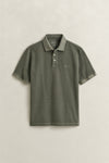 Bawełniana polo męska z krótkim rękawem regular fit zielona