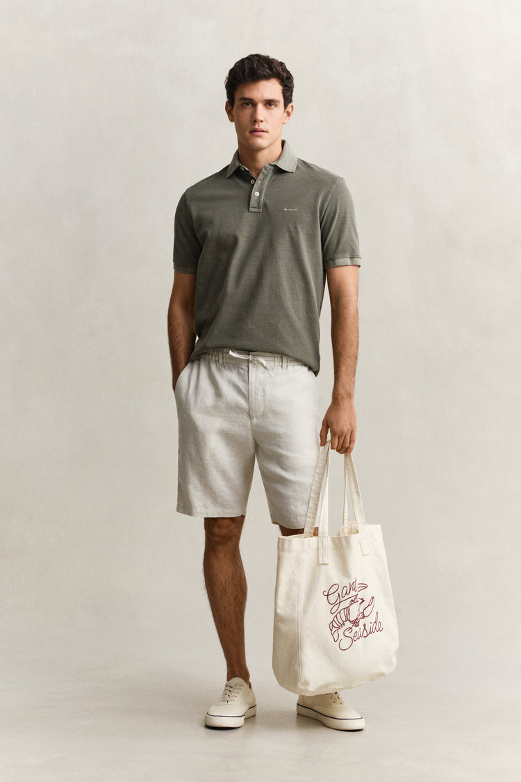 Bawełniana polo męska z krótkim rękawem regular fit zielona