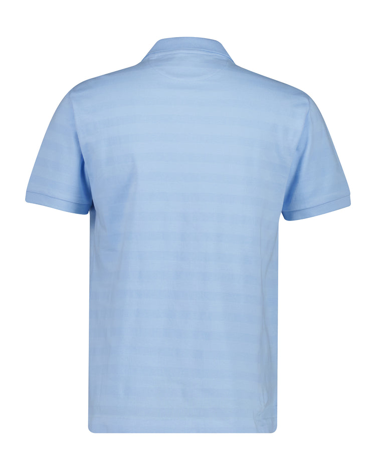 Bawełniany polo męski w paski z krótkim rękawem regular fit