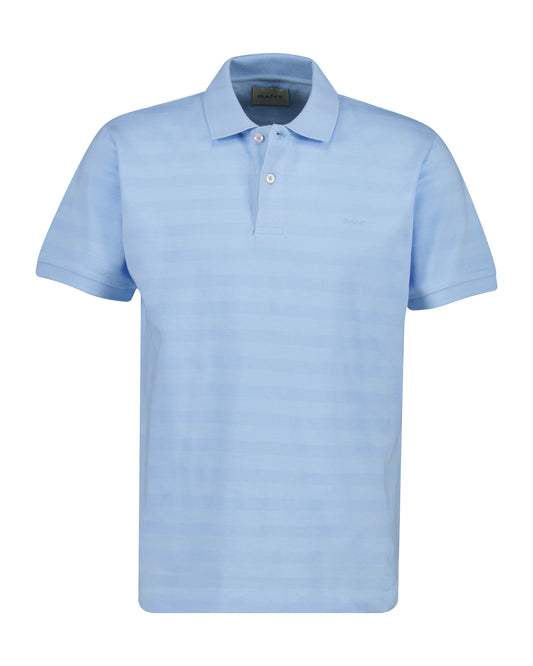 Bawełniany polo męski w paski z krótkim rękawem regular fit