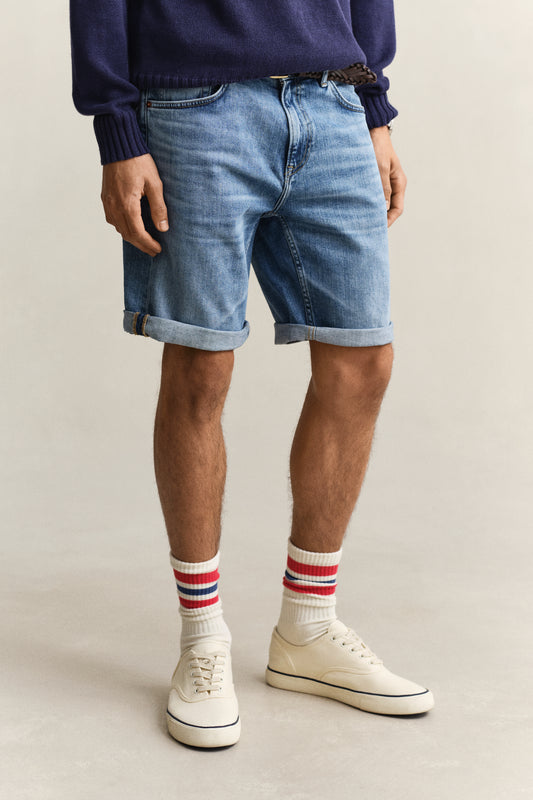 Szorty męskie regular fit niebieskie