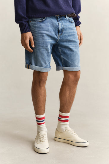 Szorty męskie regular fit niebieskie