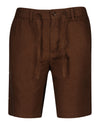 Lniane szorty męskie regular fit brązowe