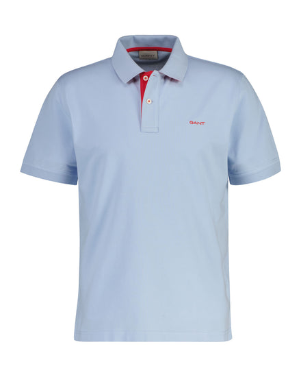 Polo męskie z krótkim rękawem regular fit błękitne