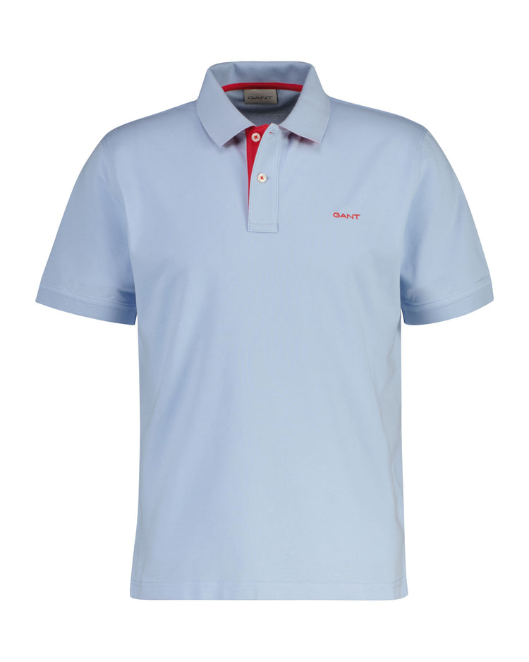 Polo męskie z krótkim rękawem regular fit błękitne