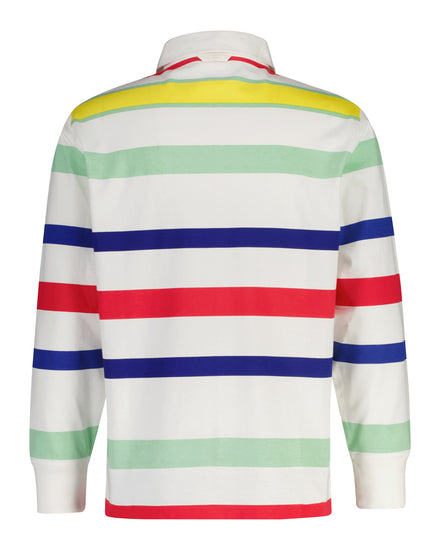 Bawełniana bluza męska w paski z kołnierzykiem polo relaxed fit