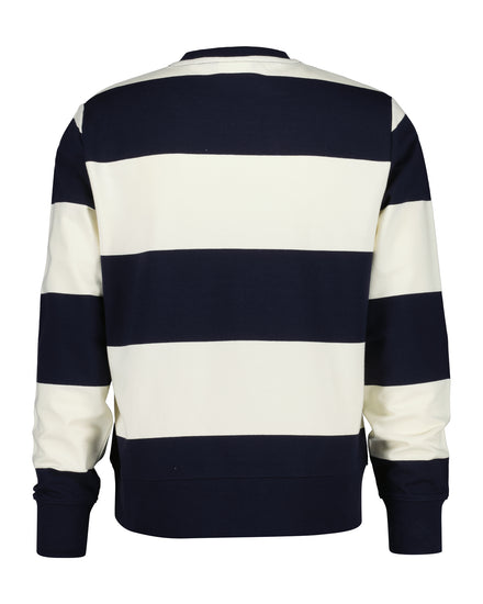 Bawełniana bluza męska w paski regular fit granatowa