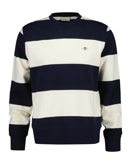 Bawełniana bluza męska w paski regular fit granatowa