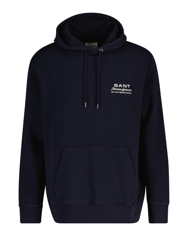 Bawełniana bluza męska z kapturem regular fit granatowa