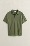 Bawełniane polo męskie z krótkim rękawem slim fit zielone