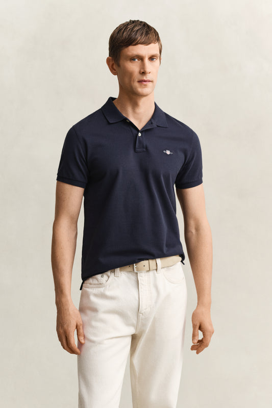 Bawełniana koszulka polo męska z krótkim rękawem slim fit