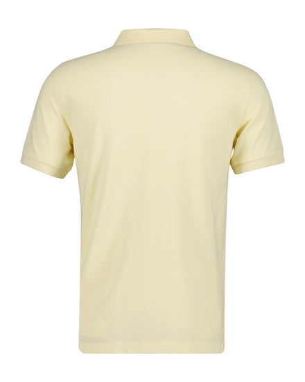 Bawełniane polo męskie z krótkim rękawem slim fit żółte