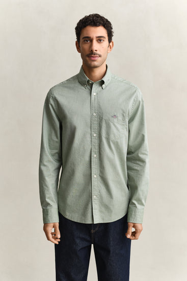 Bawełniana koszula męska regular fit zielona