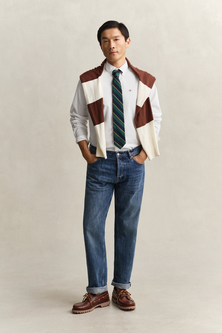 Koszula męska z długim rękawem slim fit biała