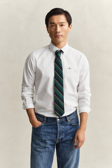 Koszula męska z długim rękawem slim fit biała