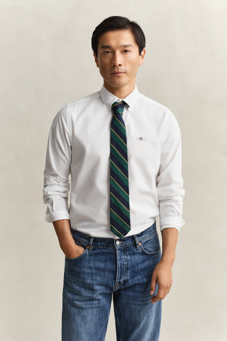 Koszula męska z długim rękawem slim fit biała