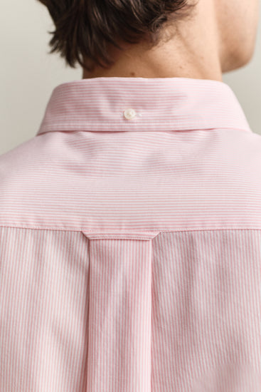 Bawełniana koszula męska w paski z długim rękawem regular fit