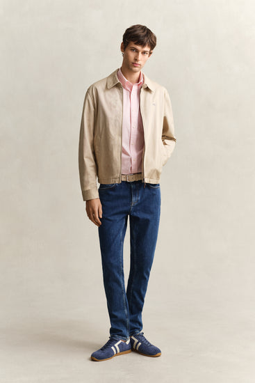 Bawełniana koszula męska w paski z długim rękawem regular fit