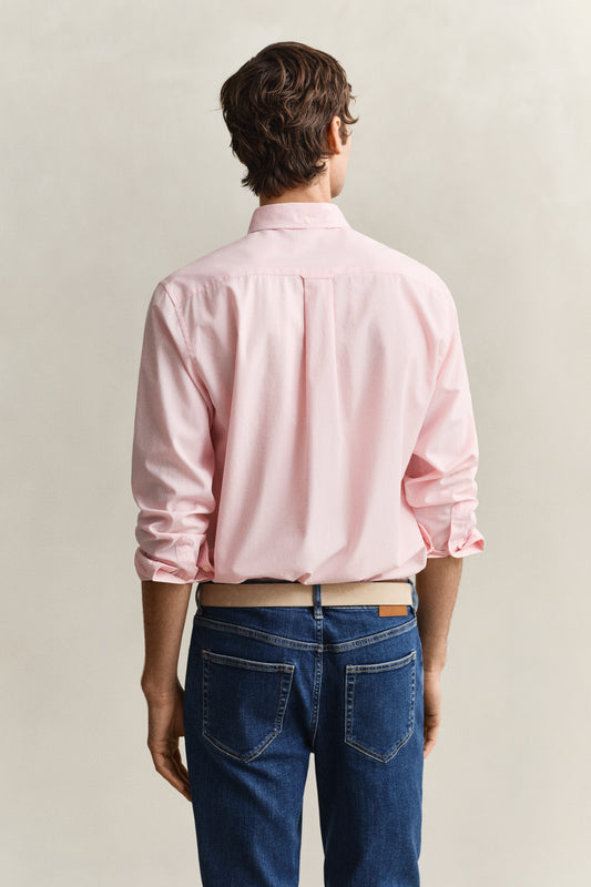 Bawełniana koszula męska w paski z długim rękawem regular fit