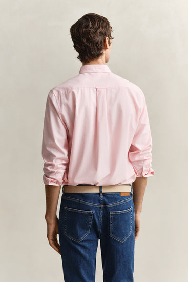 Bawełniana koszula męska w paski z długim rękawem regular fit