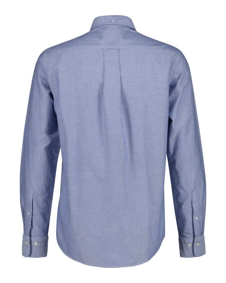Bawełniana koszula męska z długim rękawem regular fit niebieska