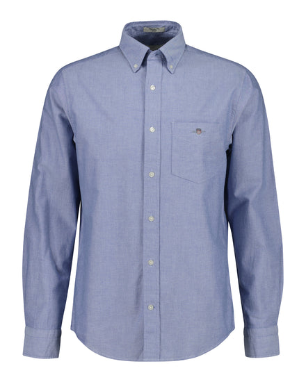 Bawełniana koszula męska z długim rękawem regular fit niebieska