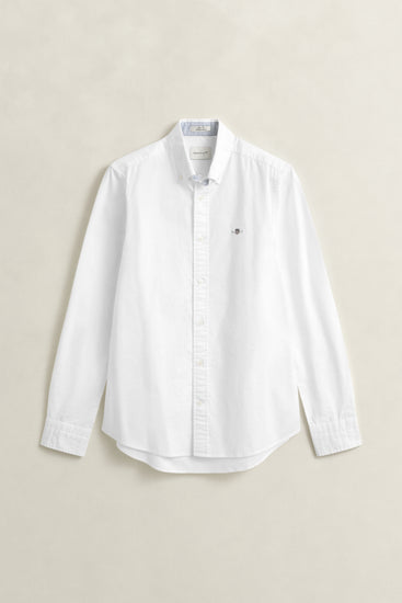 Koszula męska z długim rękawem slim fit biała
