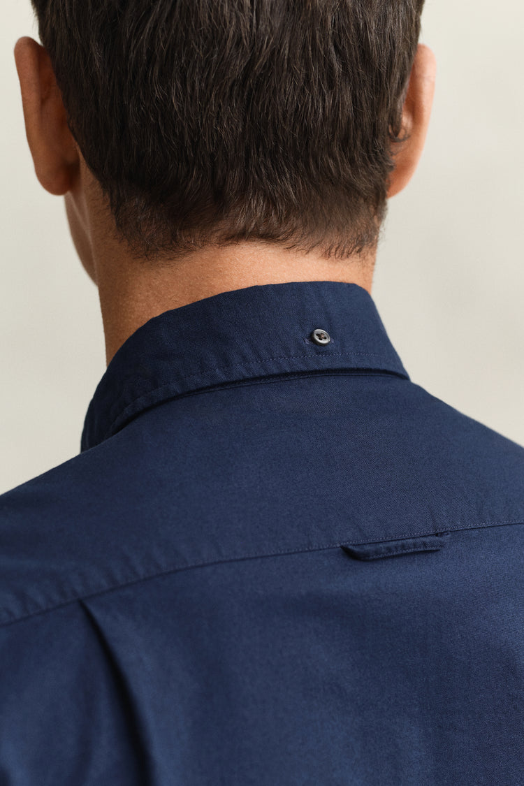 Koszula męska z długim rękawem slim fit granatowa