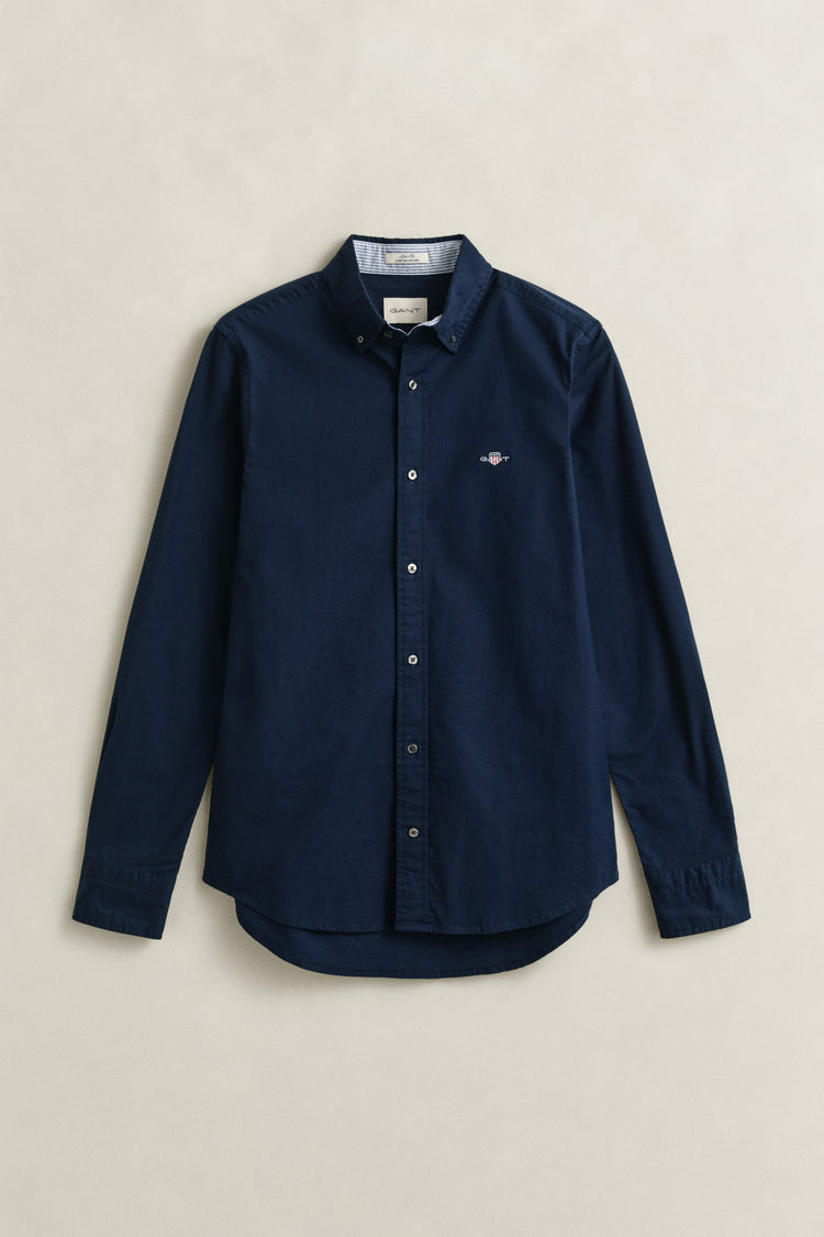 Koszula męska z długim rękawem slim fit granatowa