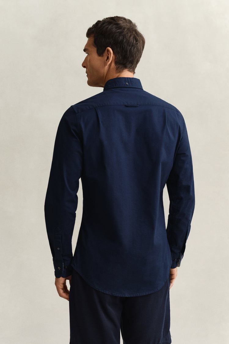 Koszula męska z długim rękawem slim fit granatowa